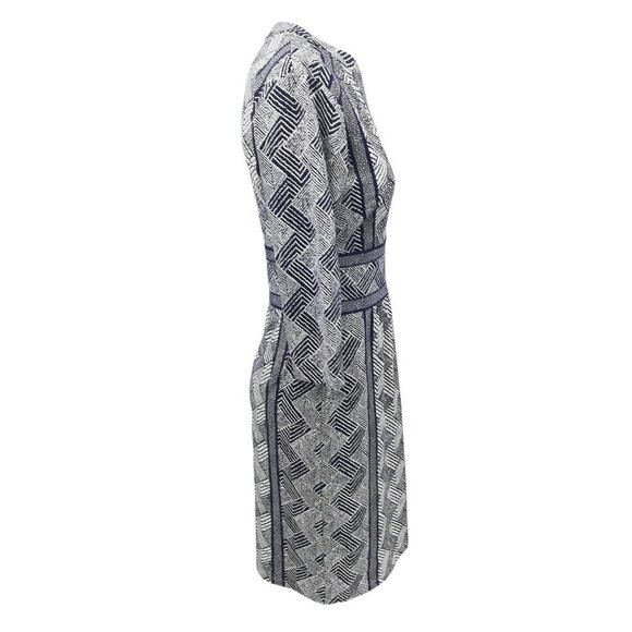 J McLaughlin  3/4 Sleeve V-neck Sheath Dress Size XS Geometric Chevron Catalina - Picture 10 of 11